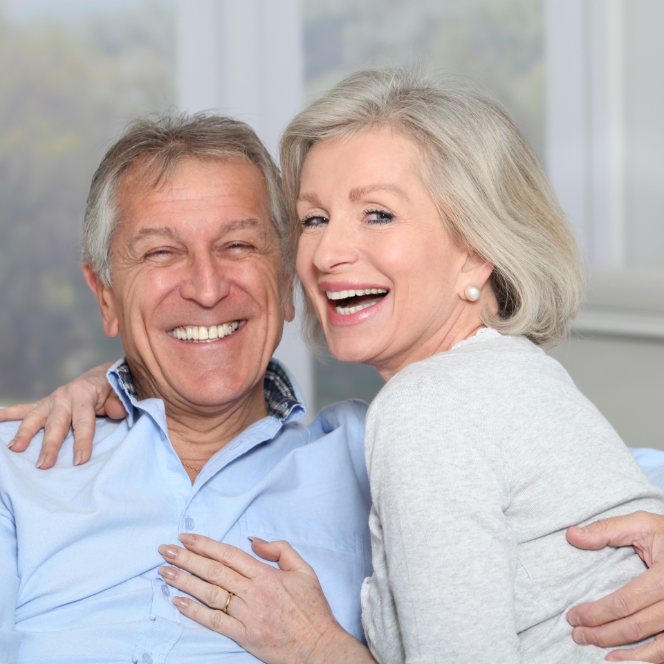Closeup of happy senior couple